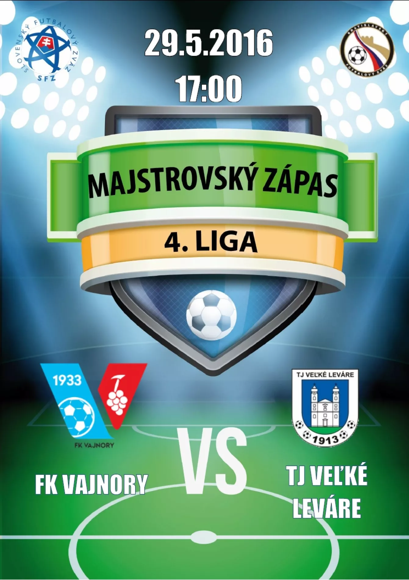 Futbalový zápas FK Vajnory - TJ Veľké Leváre 29.5.2016