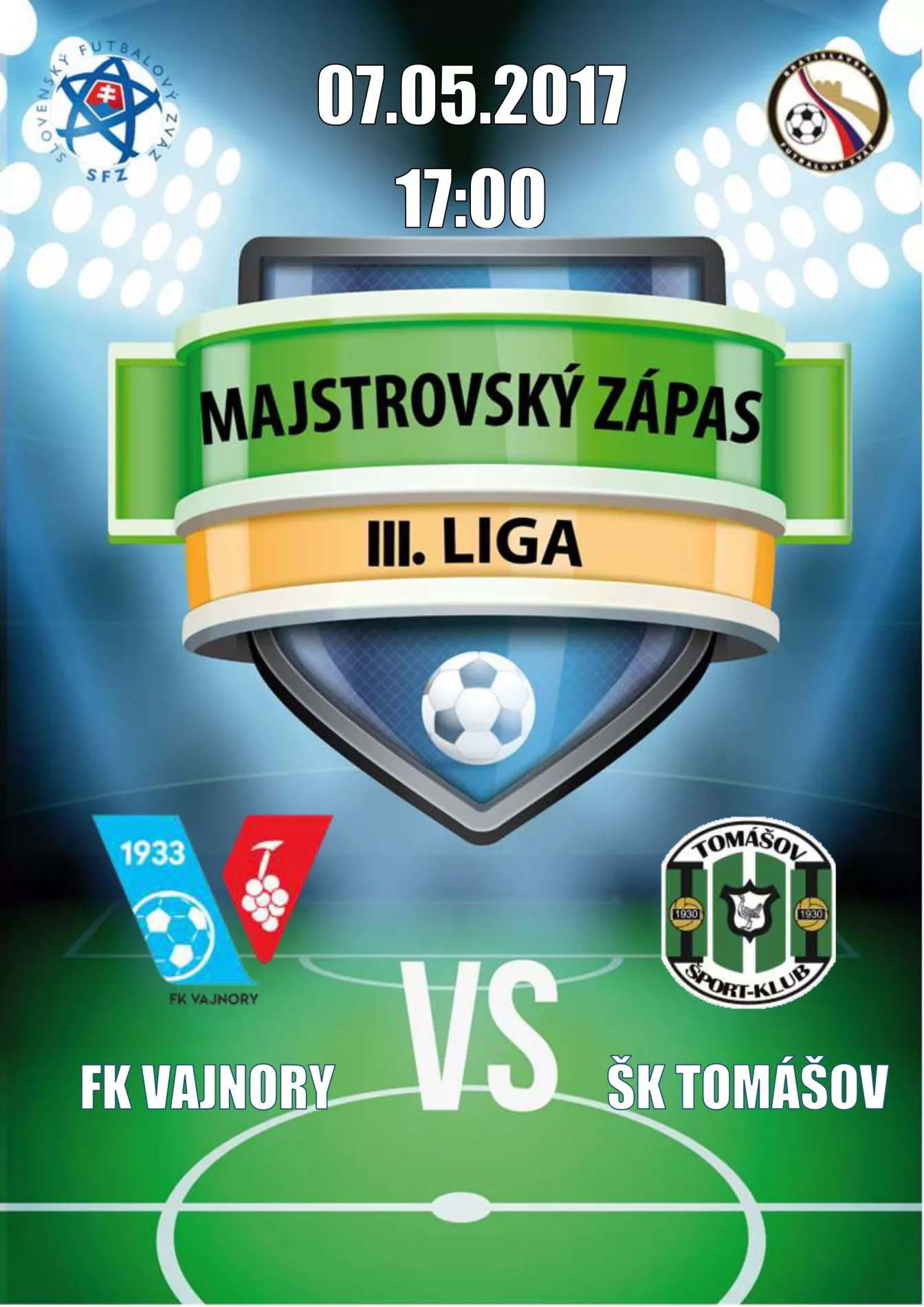 Majstrovský ligový zápas FK Vajnory - ŠK Tomášov