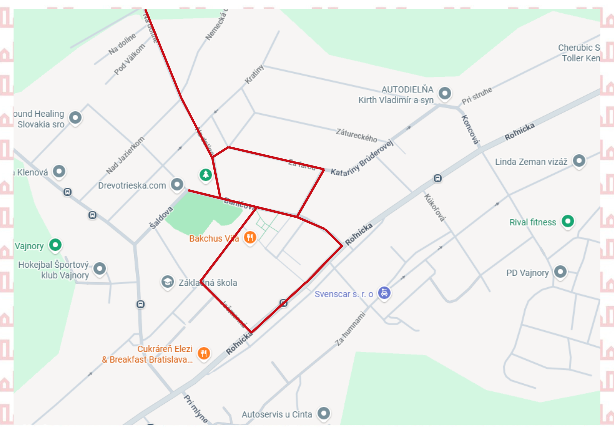 mapa obmedzení počas Vajnorského minimaratónu