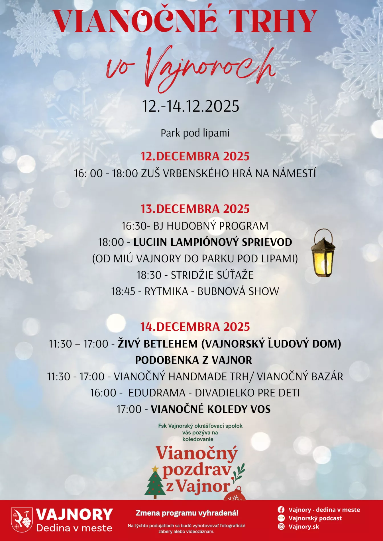 Vianočné trhy vo Vajnoroch