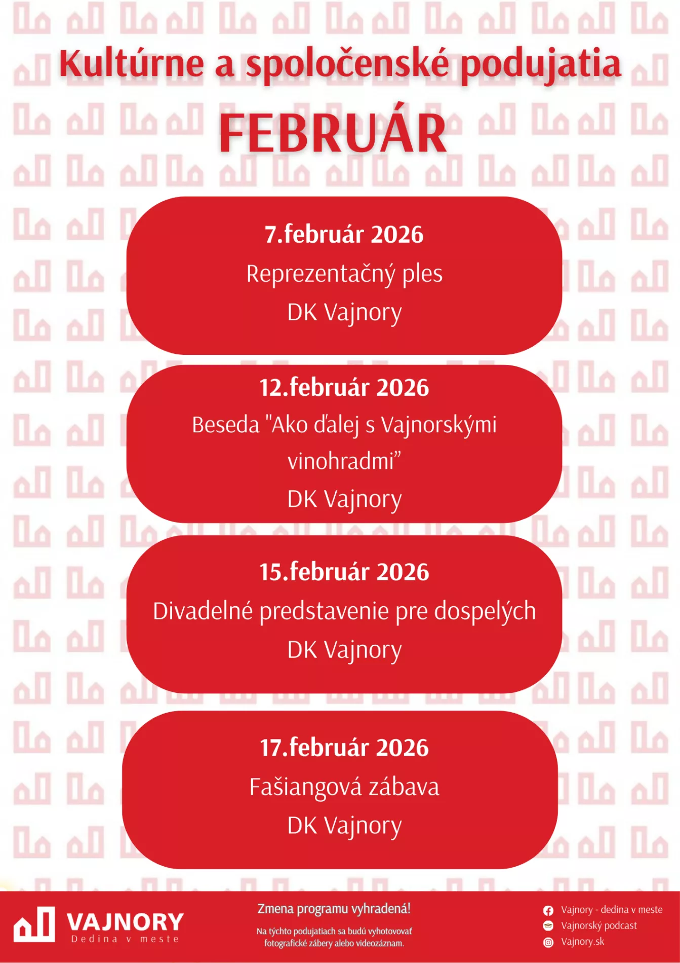 Februárové podujatia