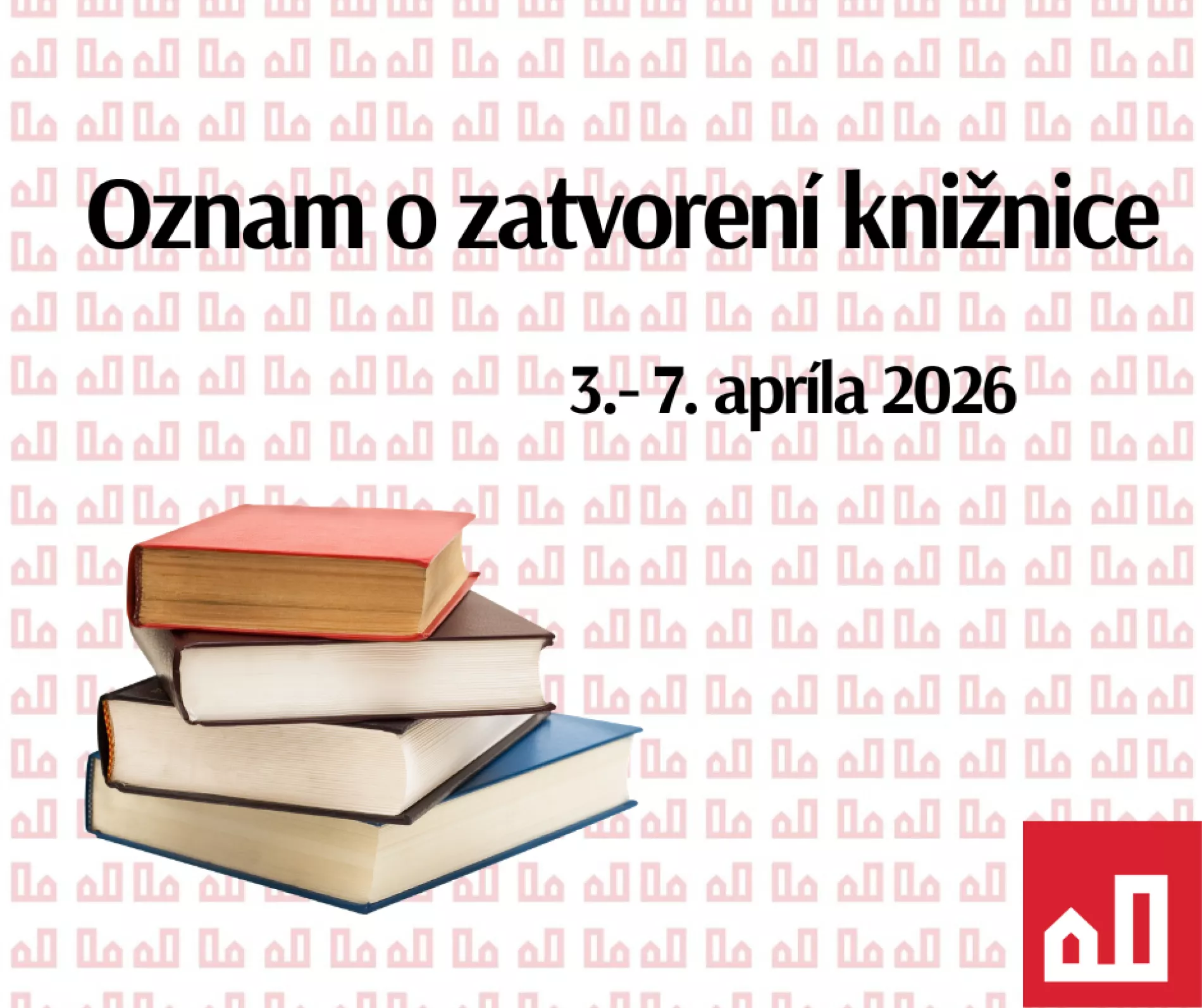 OZNAM KNIŽNICA – Veľkonočné sviatky