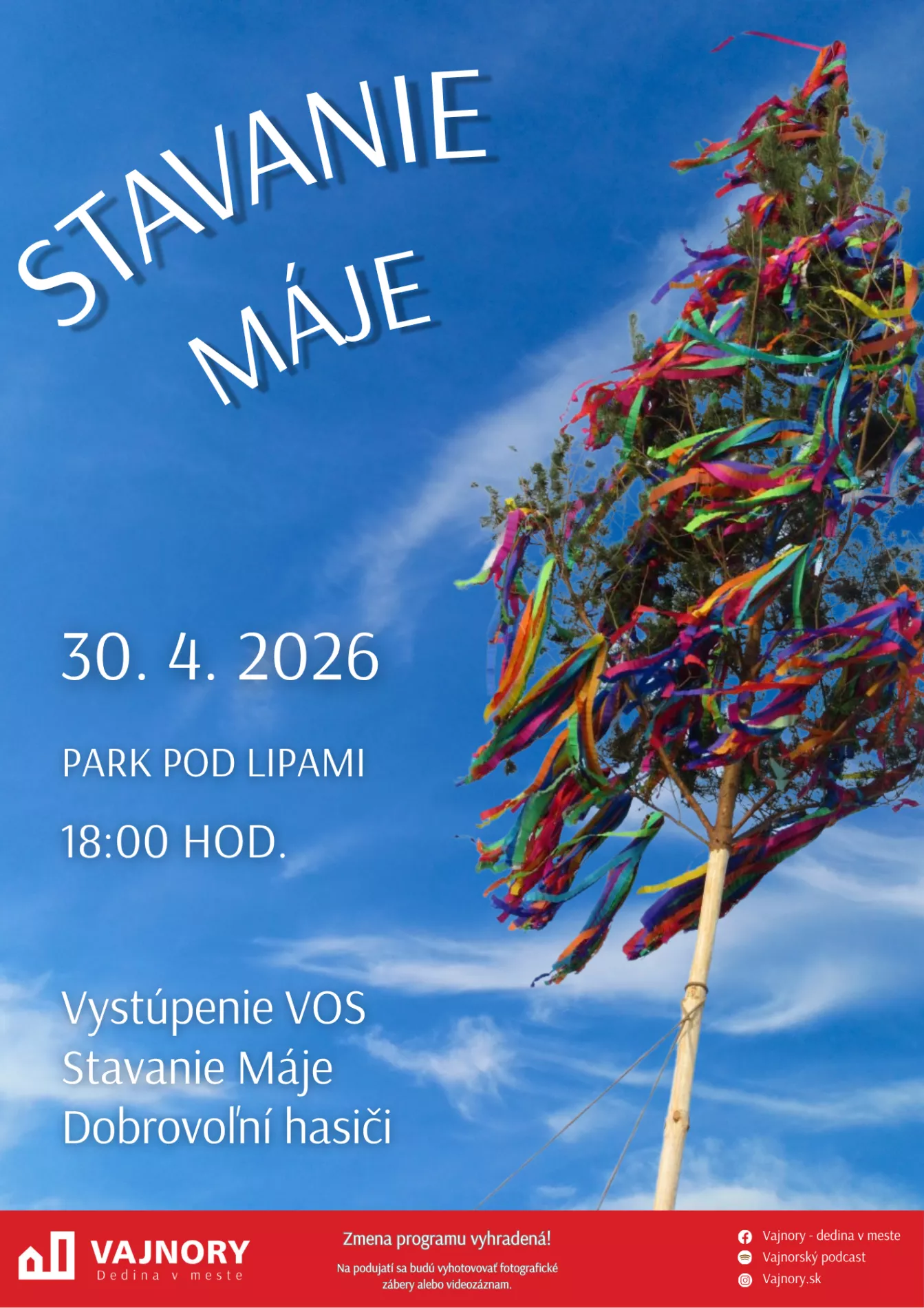 stavanie máje 2026