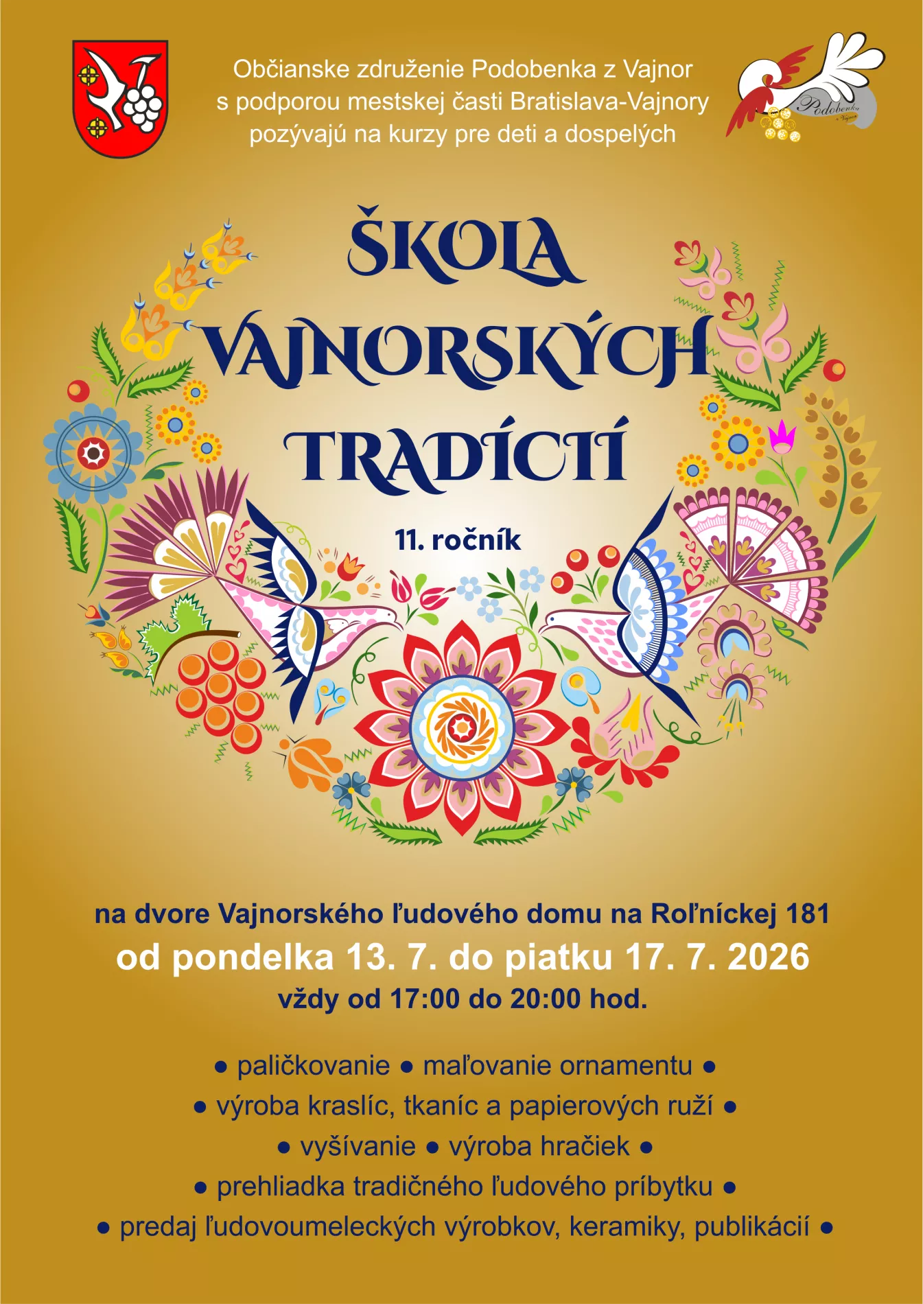 Letná škola vajnorských tradícií opäť otvára svoje brány