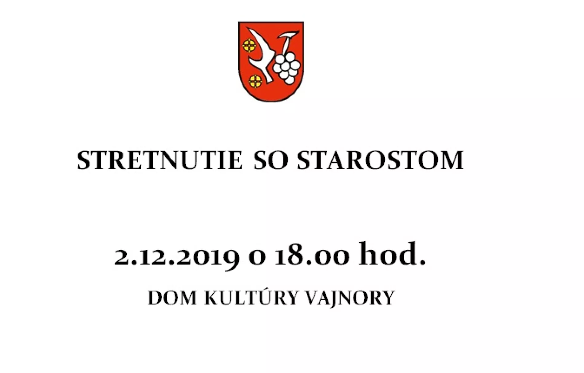 Stretnutie so starostom 2. decembra 2019