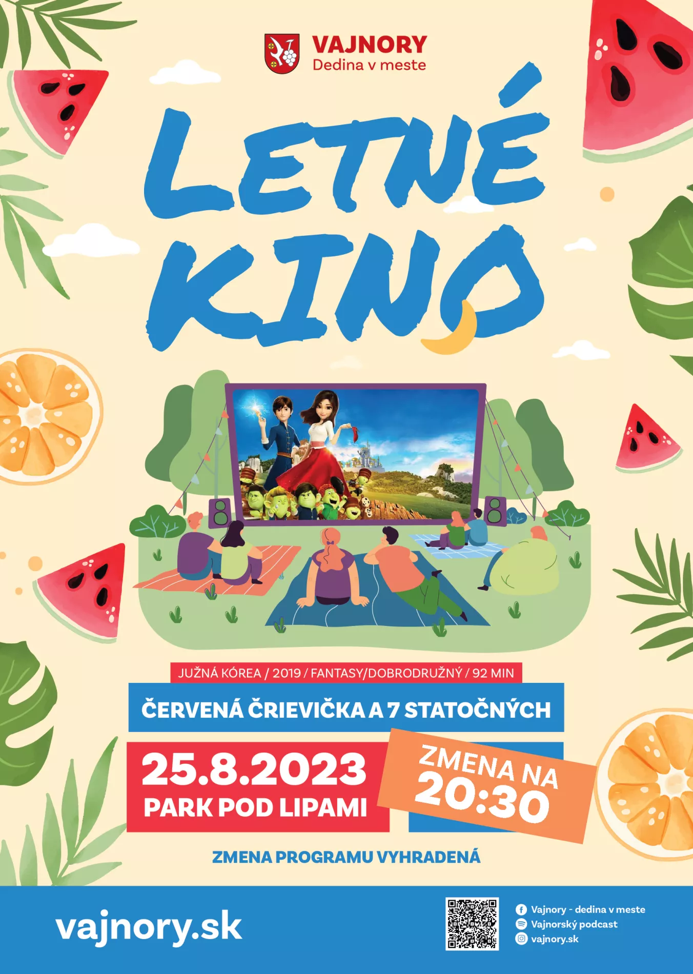OPEN AIR Letné kino 2023: Červená črievička a 7 statočných