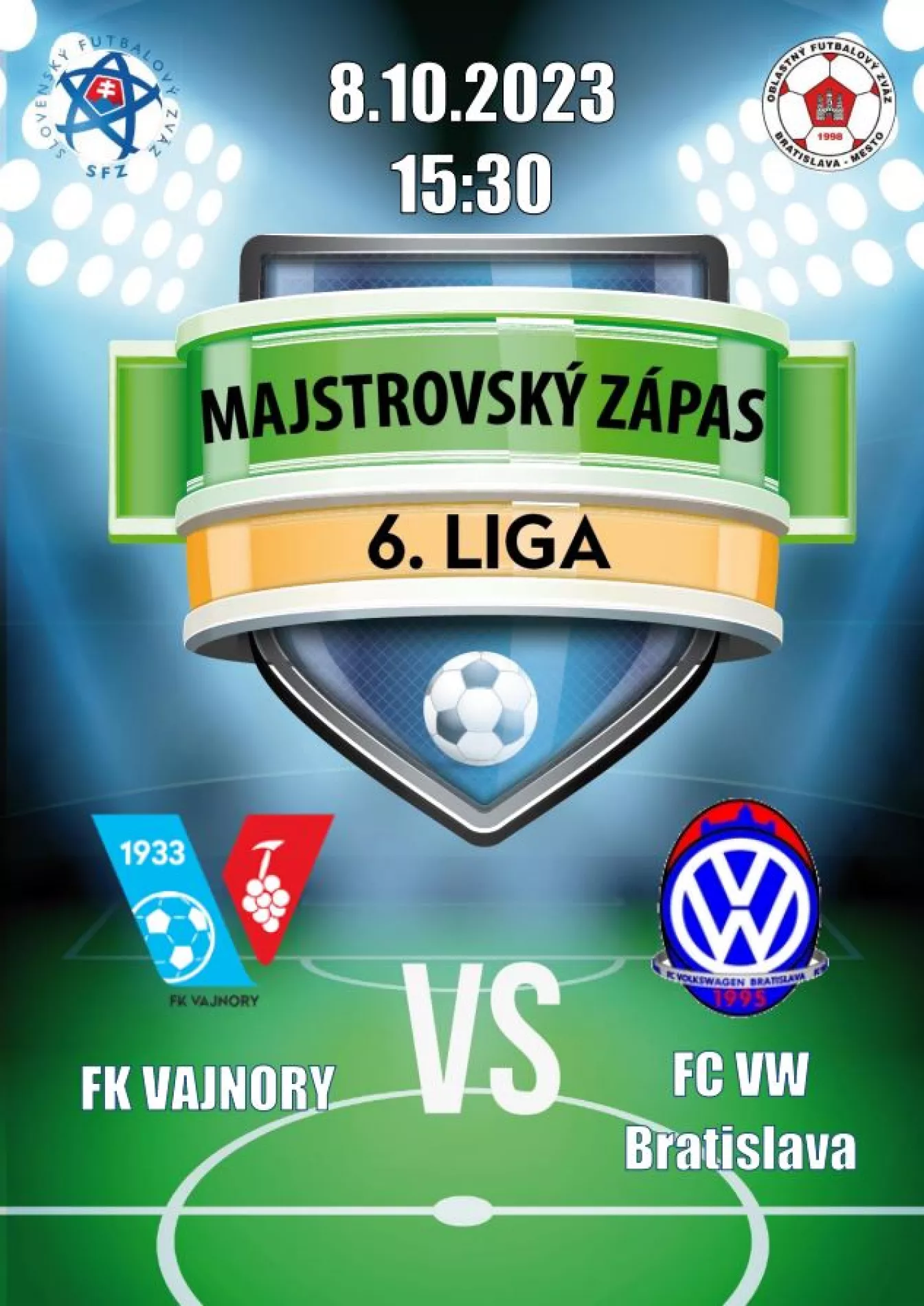 Futbalový zápas FK Vajnory vs. FC VW Bratislava