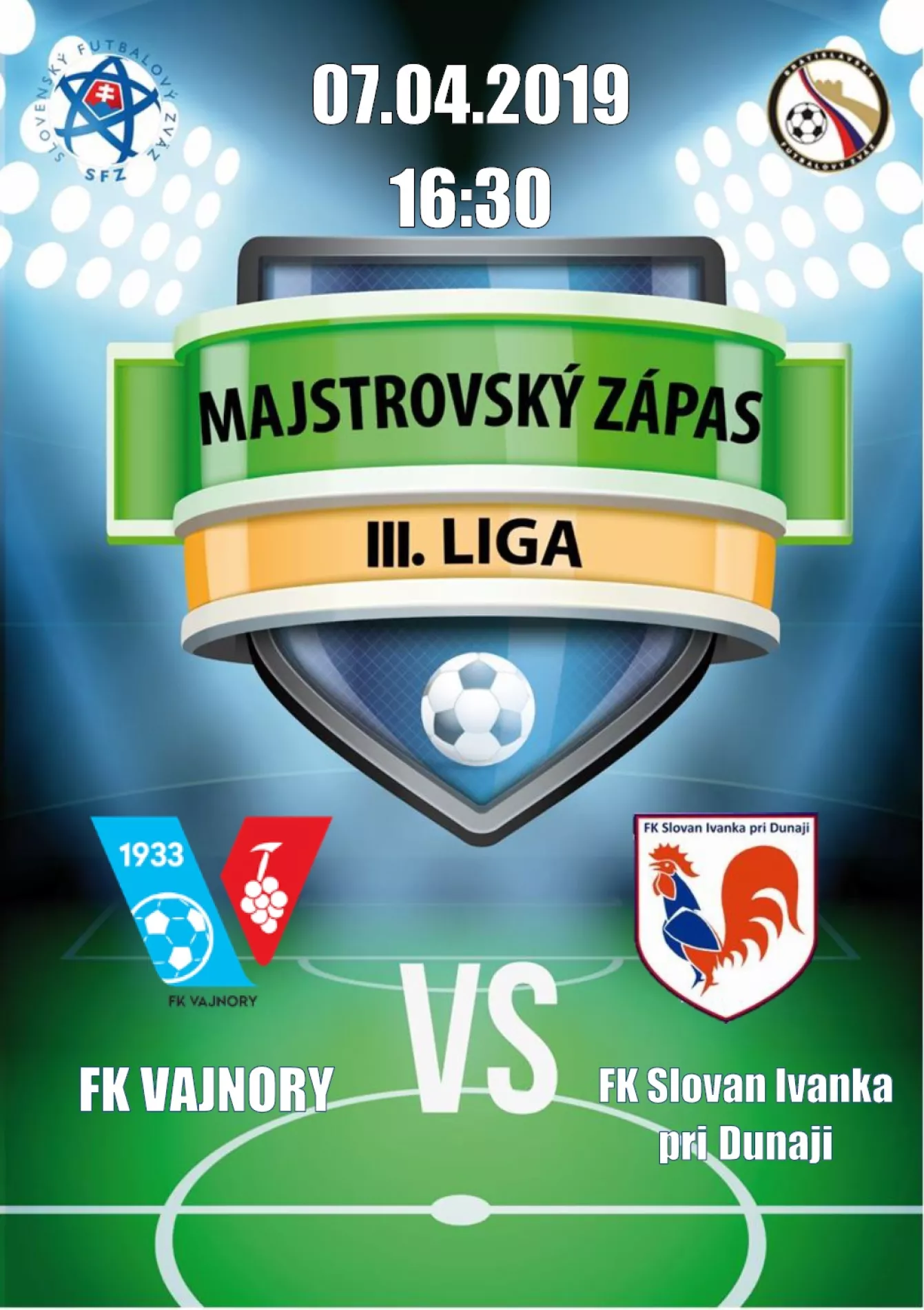 FK Vajnory - FK Slovan Ivanka pri Dunaji 7. apríla 2019