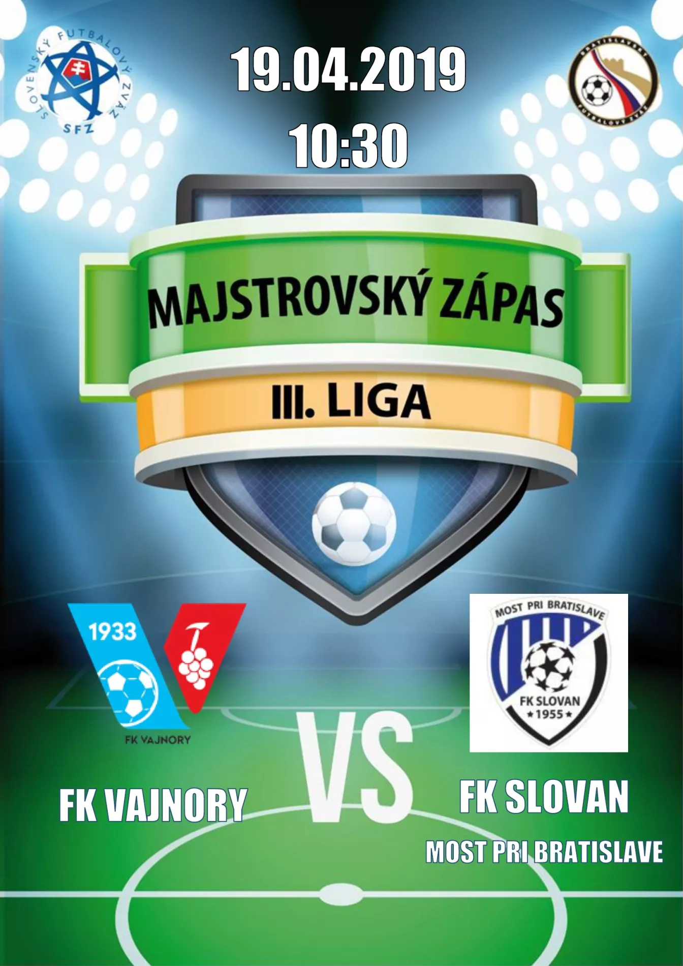 FK Vajnory - FK Slovan Most pri Bratislave 19. apríla 2019