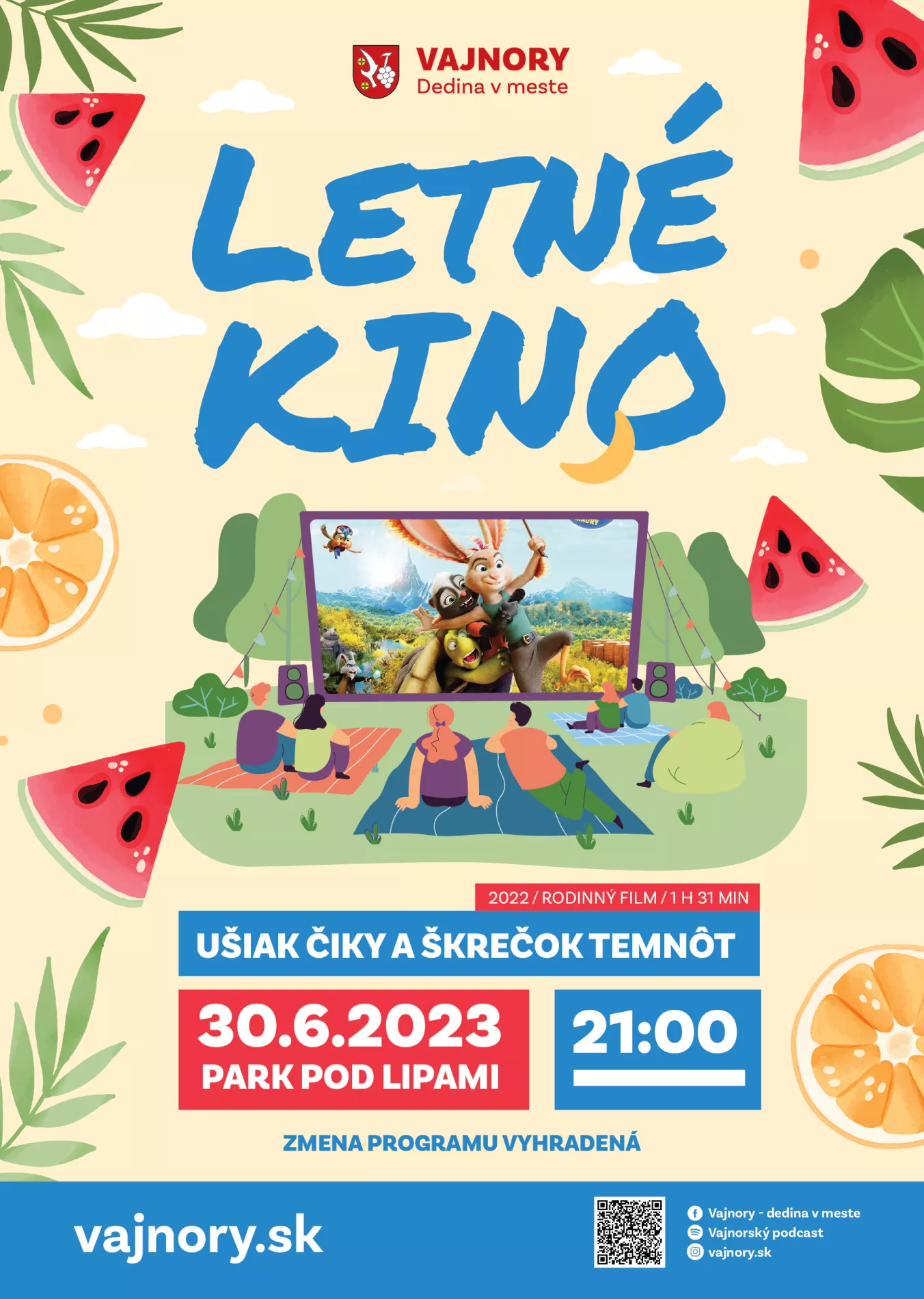  OPEN AIR Letné kino 2023: Ušiak Čiky a Škrečok temnôt