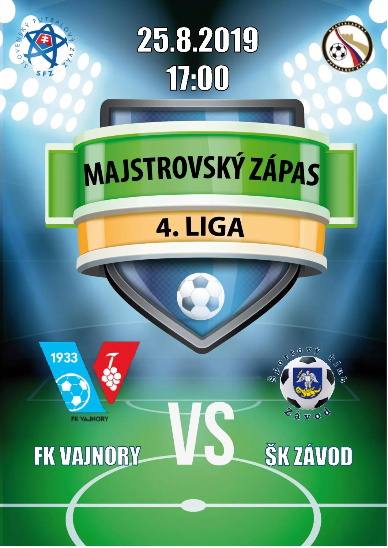 Futbalový zápas 4.ligy v nedeľu  25. augusta 2019 