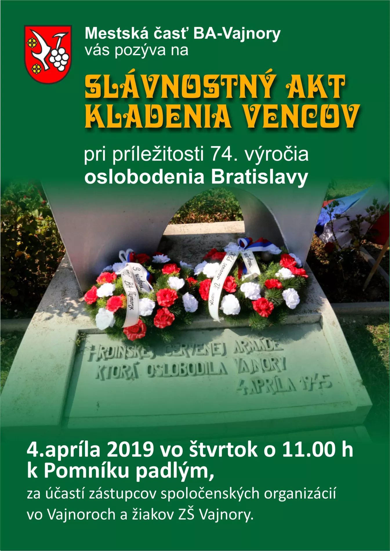 74. výročie oslobodenia Bratislavy 4. apríla 2019