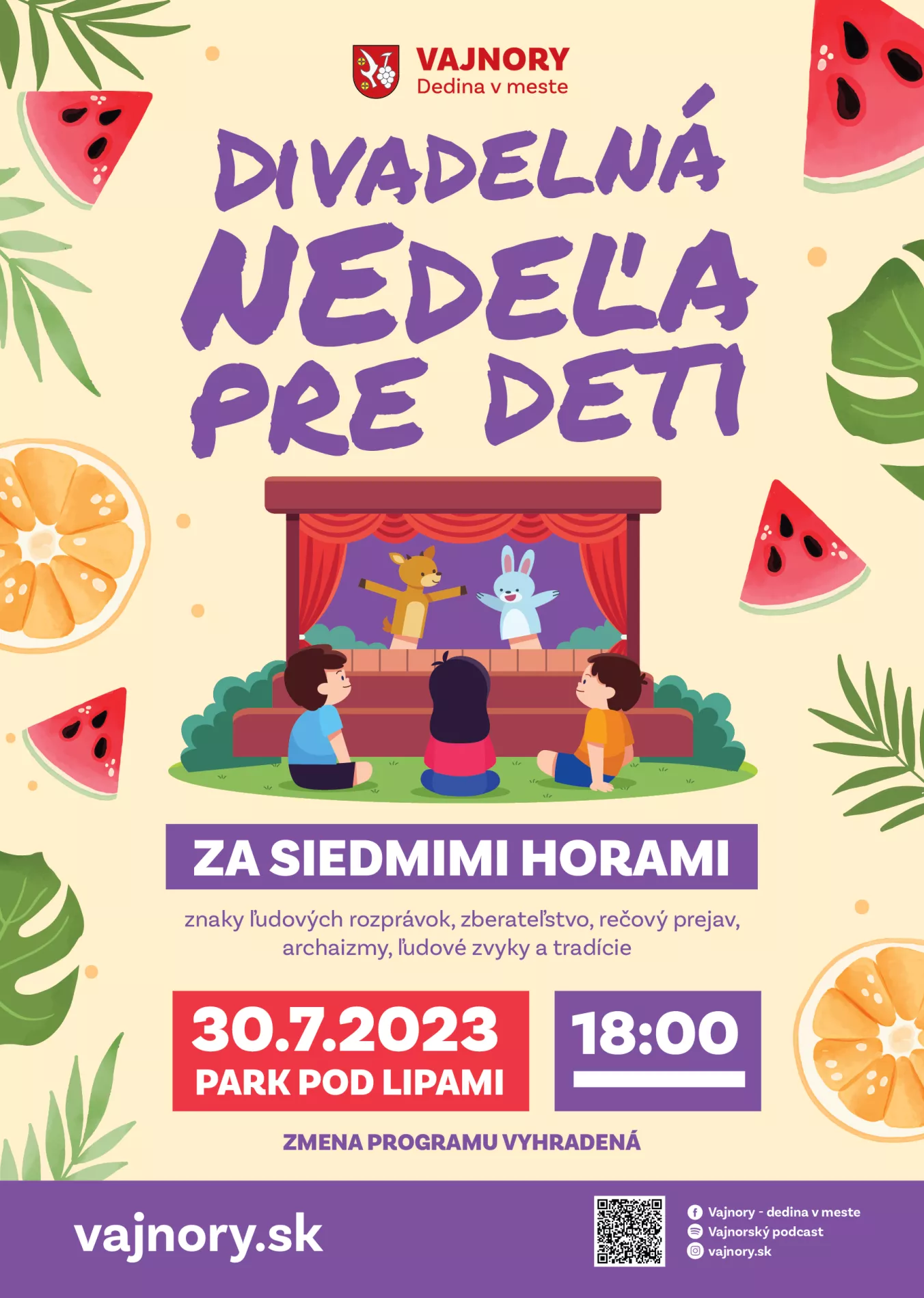 Divadelná nedeľa pre deti - Za siedmimi horami