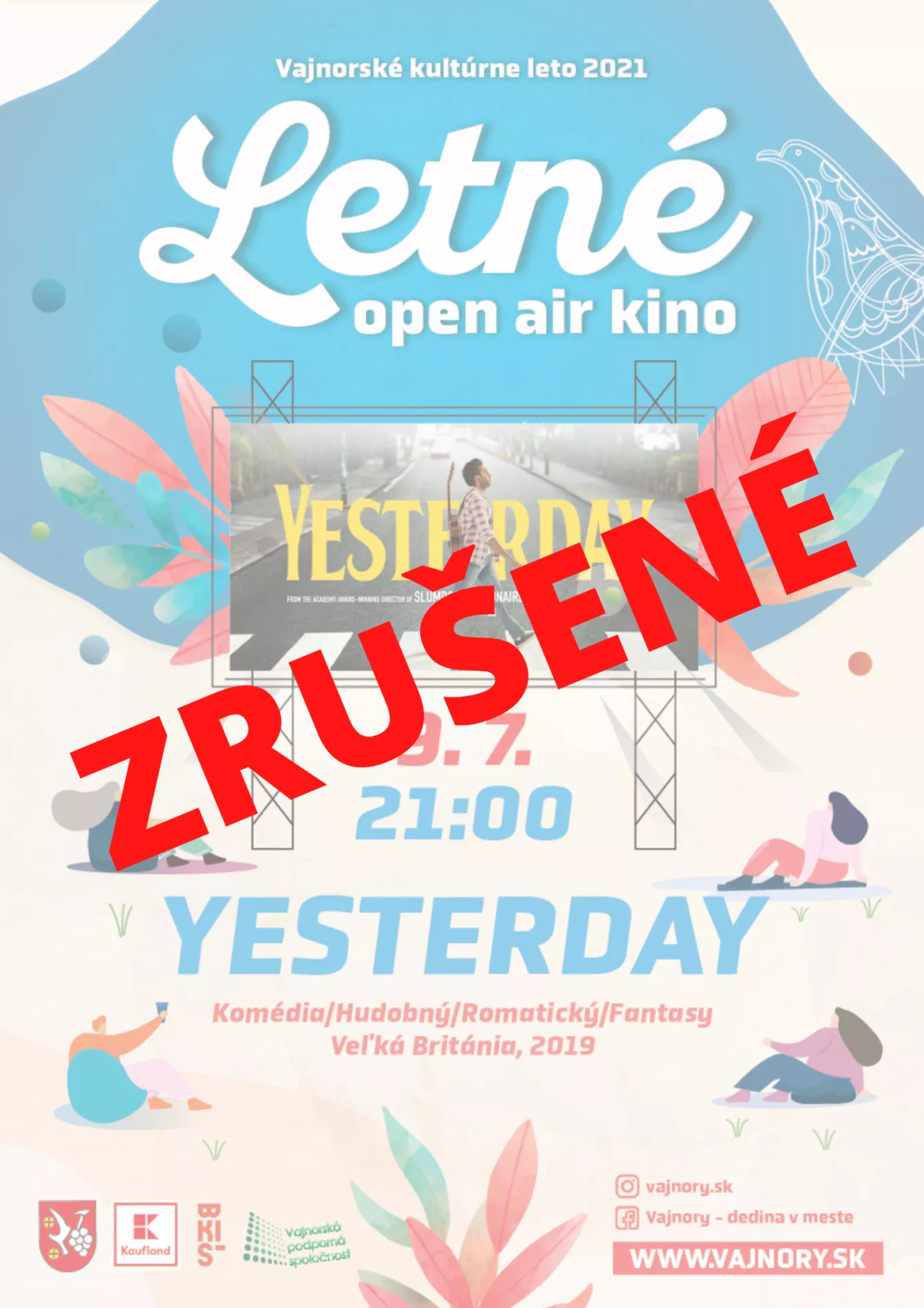 ZRUŠENÉ    OPEN AIR Letné kino 2021: Yesterday  