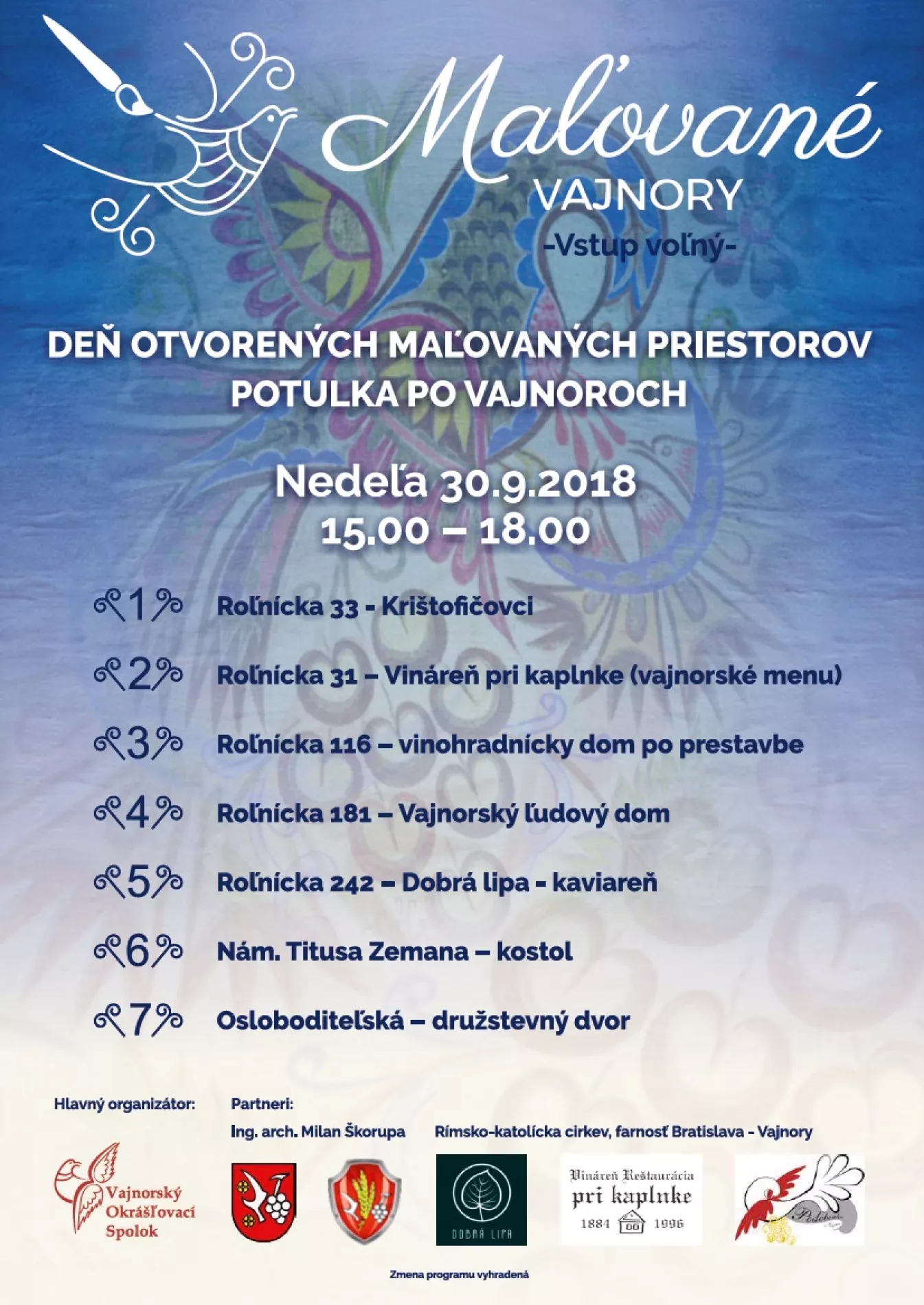 Maľované Vajnory 30. september 2018