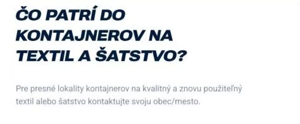 Čo patrí do kontajnerov na textil a šatstvo?