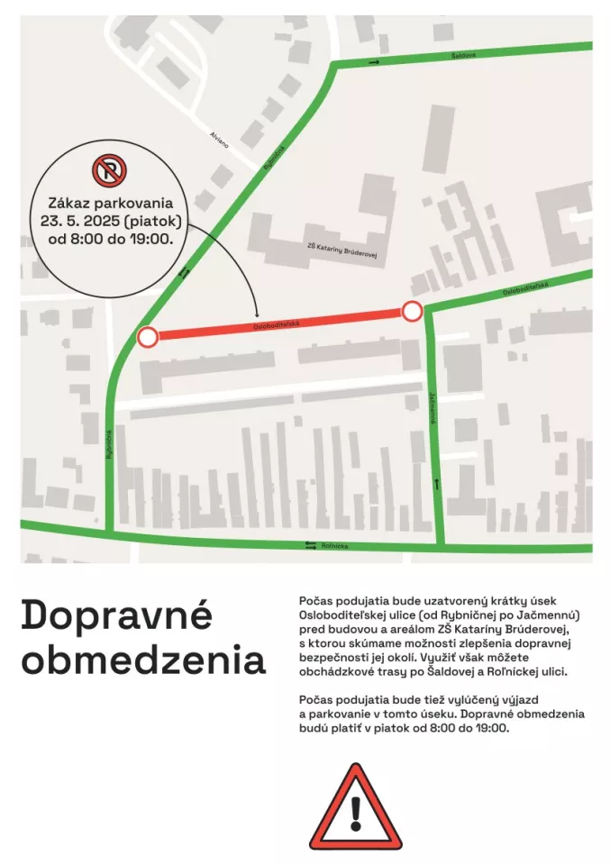 Dopravné obmedzenia 23.5. 2025 