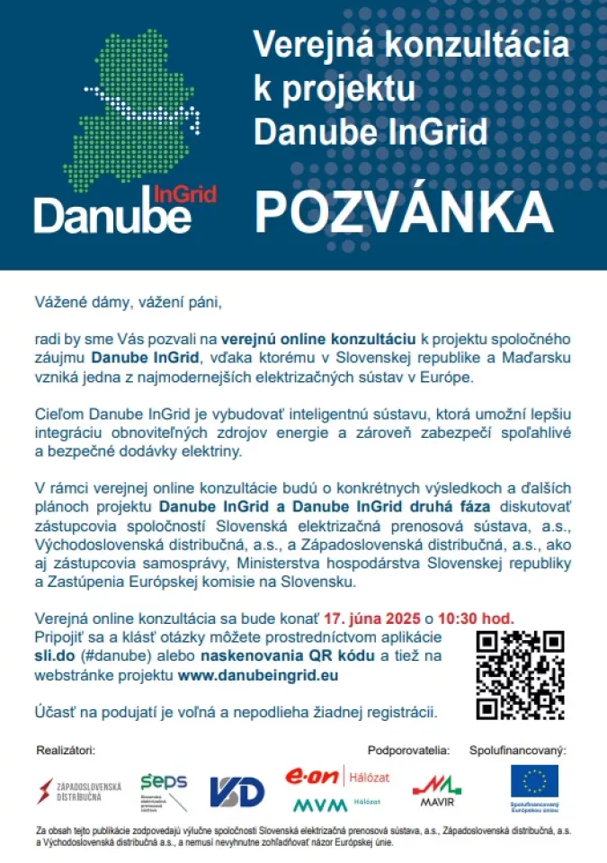 Verejná online konzultácia k projektu Danube InGrid