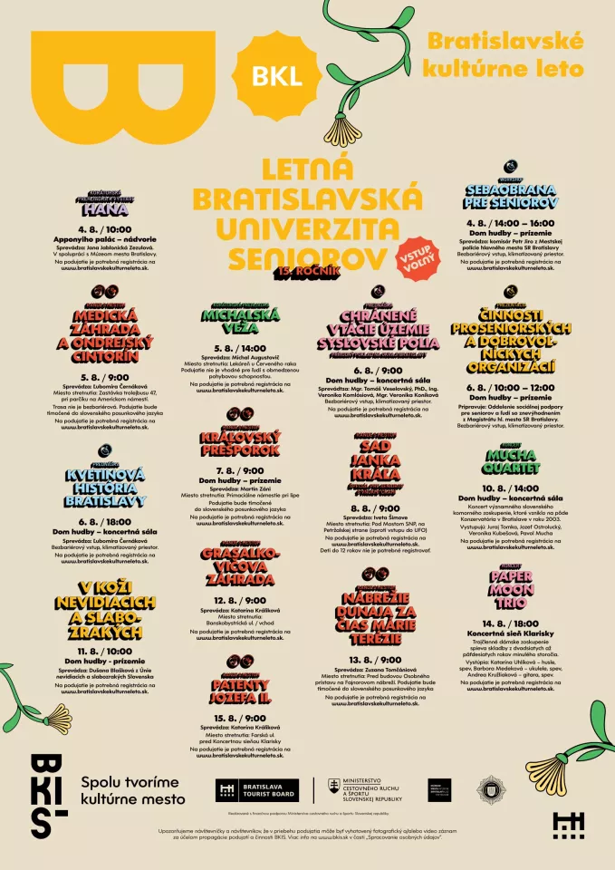 Pozvánka na 15. ročník Letnej bratislavskej univerzity seniorov 