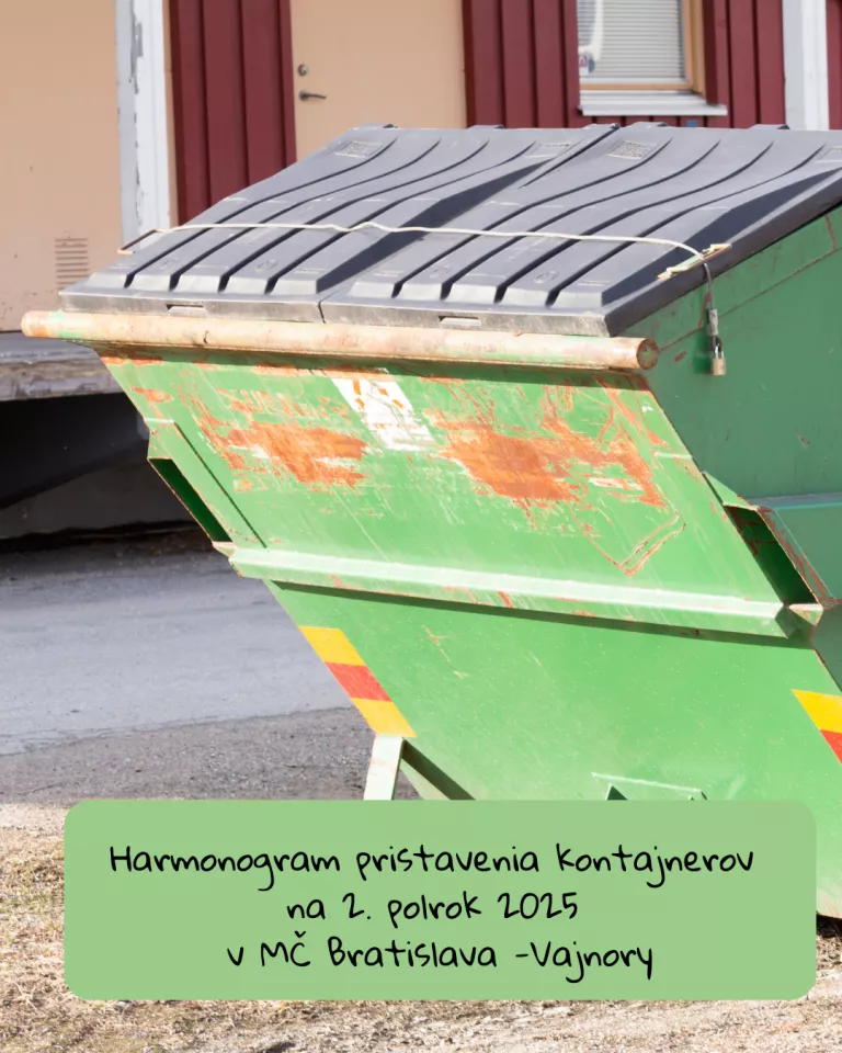 Harmonogram pristavenia kontajnerov v rámci jesenného  upratovania 