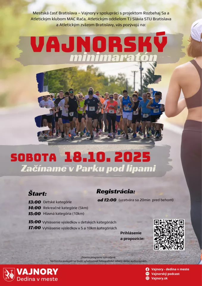 Vajnorský minimaratón sa blíži