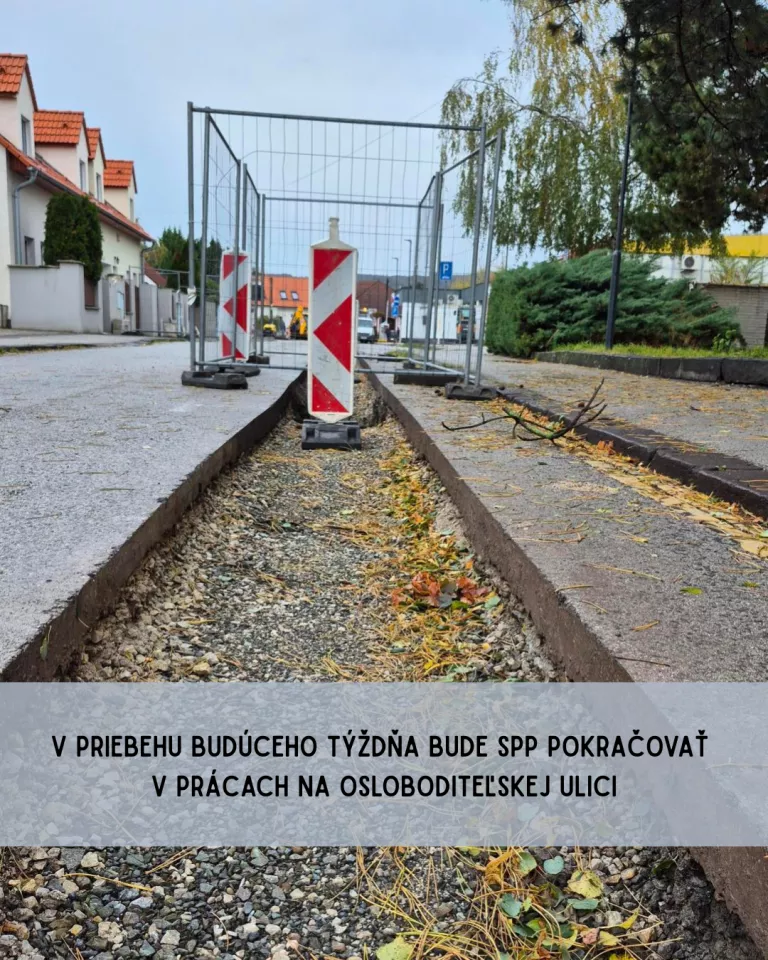 Práce SPP na Osloboditeľskej ulici