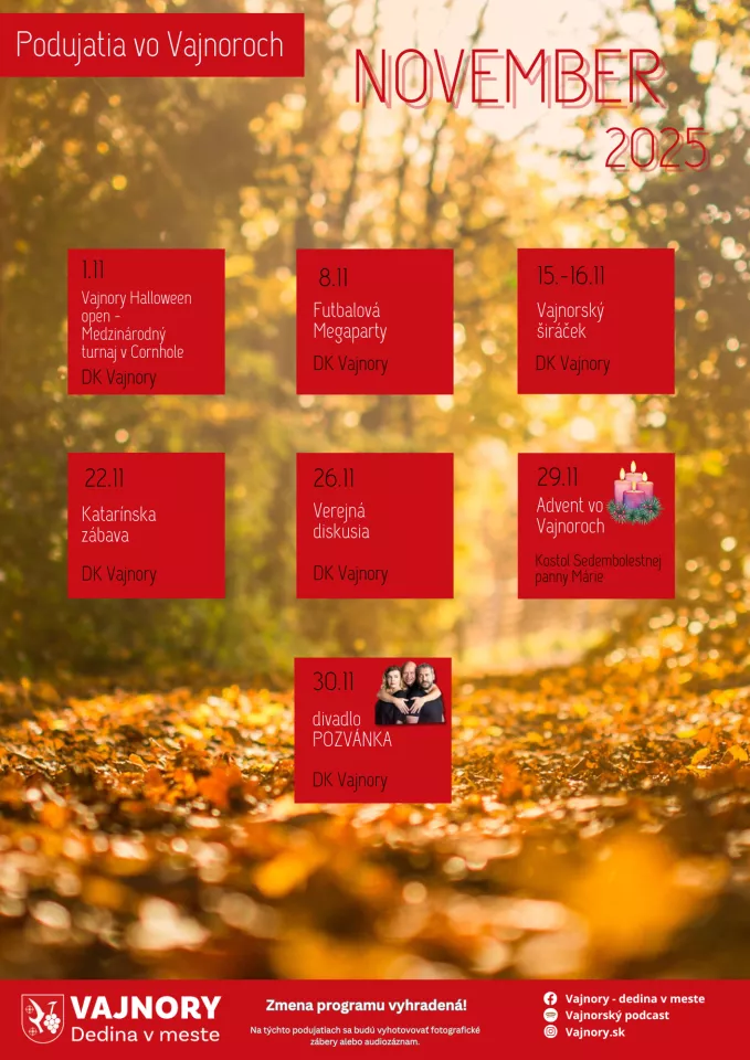 Novembrové podujatia vo Vajnoroch 