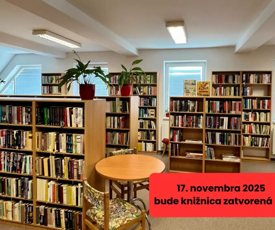 Oznam pre návštevníkov knižnice.