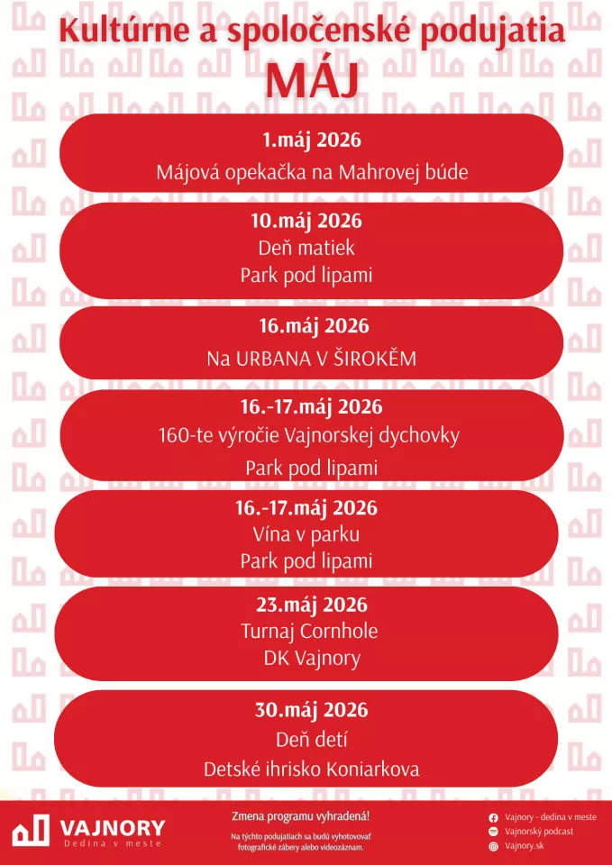 Májové podujatia vo Vajnoroch