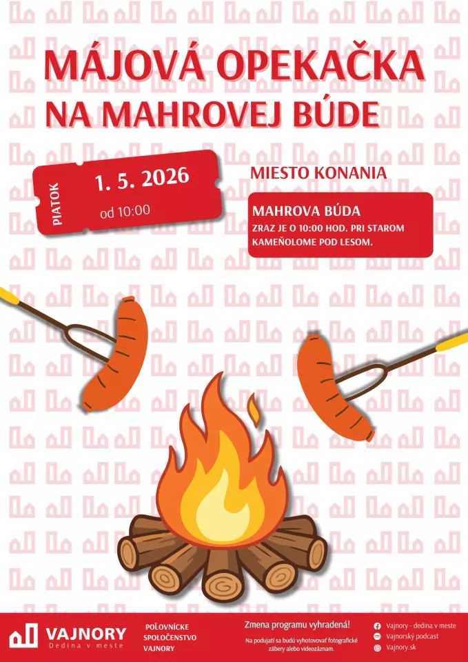 Pozývame vás na májovú opekačku na Mahrovej búde!