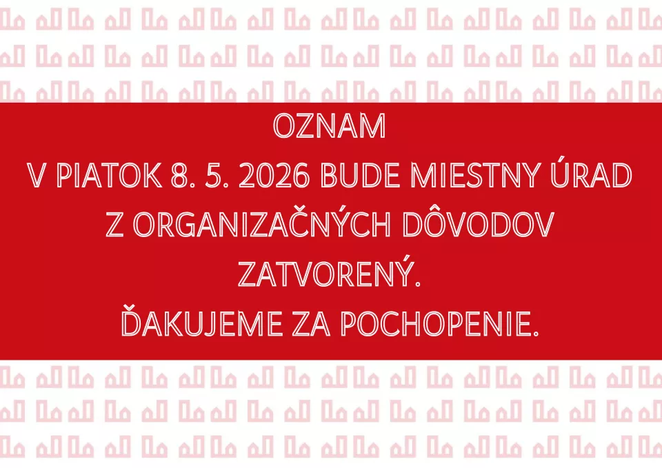 Oznam pre občanov