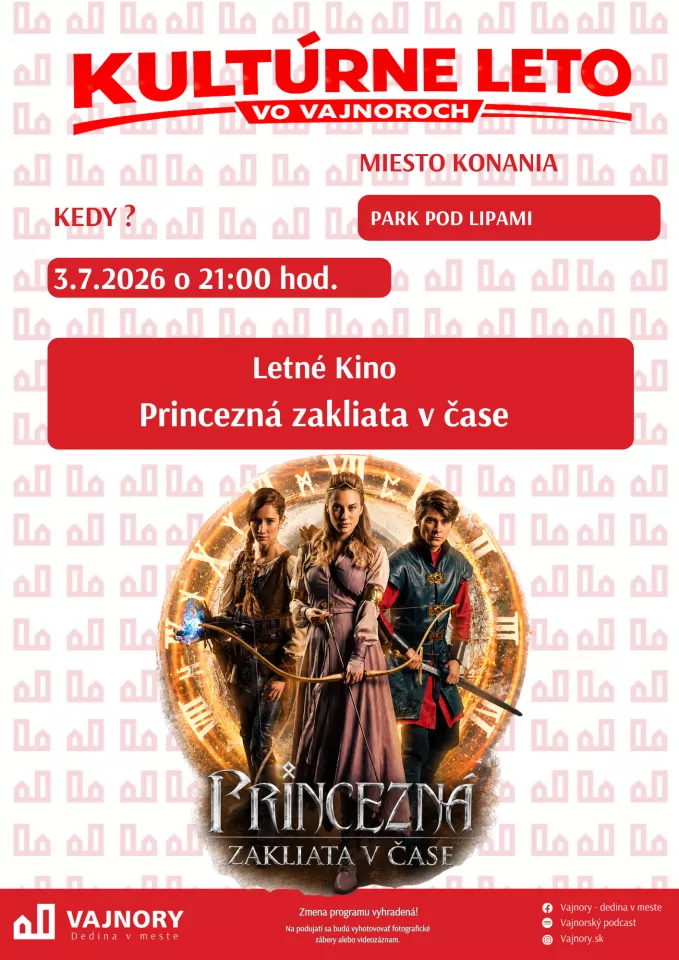 Letné kino - Princezná zakliata v čase 