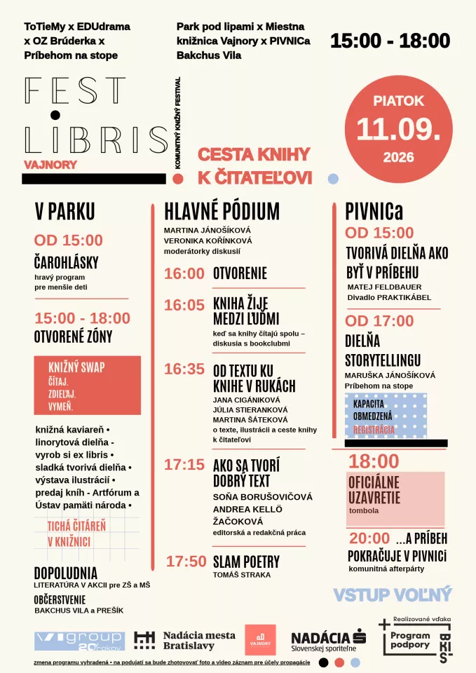 FEST LIBRIS VAJNORY – knižný komunitný festival