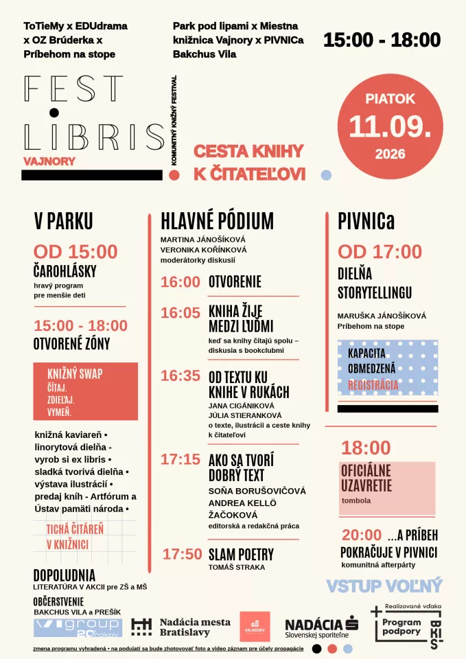 FEST LIBRIS VAJNORY – knižný komunitný festival