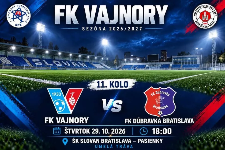 Šláger kola na Pasienkoch! FK Vajnory vyzve druhý tím tabuľky