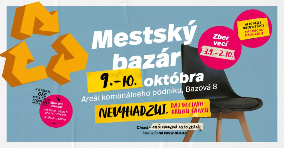 Mestský bazár - zber vecí aj vo Vajnoroch vo štvrtok 23. septembra 2021