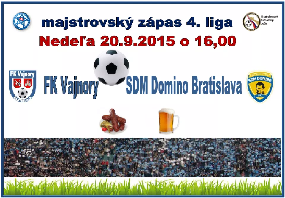 Futbalový zápas FK Vajnory - SDM Domino Bratislava 20.9.2015