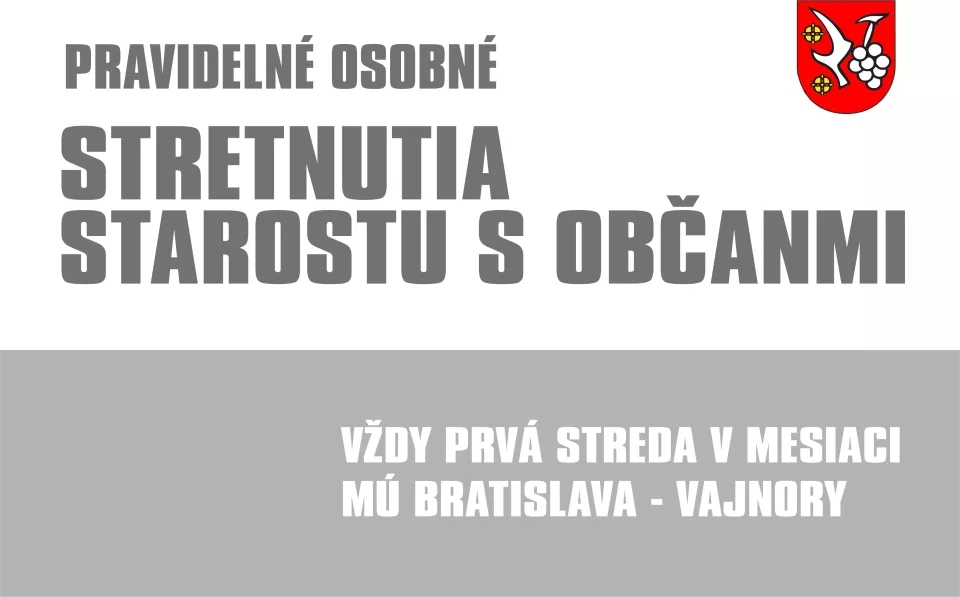 STAROSTA VLČEK: PRVÁ STREDA V MESIACI – pravidelné osobné stretnutia s občanmi 