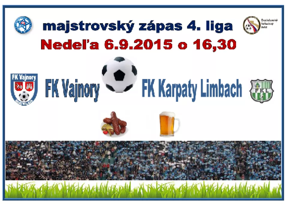 Futbalový zápas FK Vajnory – FK Karpaty Limbach 6.9.2015