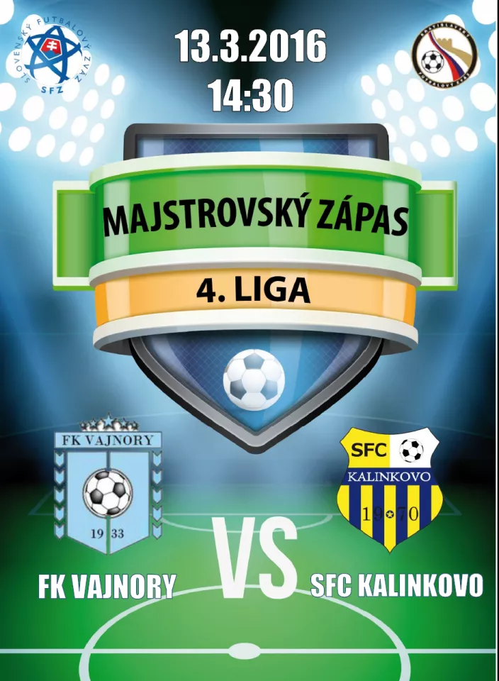 Futbalový zápas FK Vajnory - SFC Kalinkovo 13.3.2016