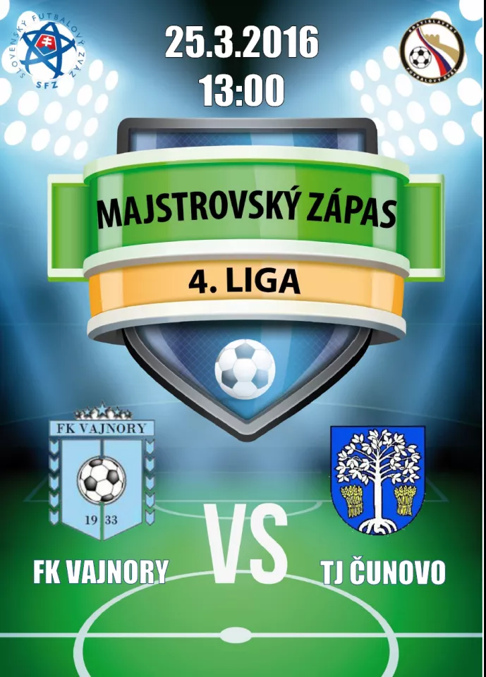 Futbalový zápas FK Vajnory - TJ ČUNOVO 25.3.2016