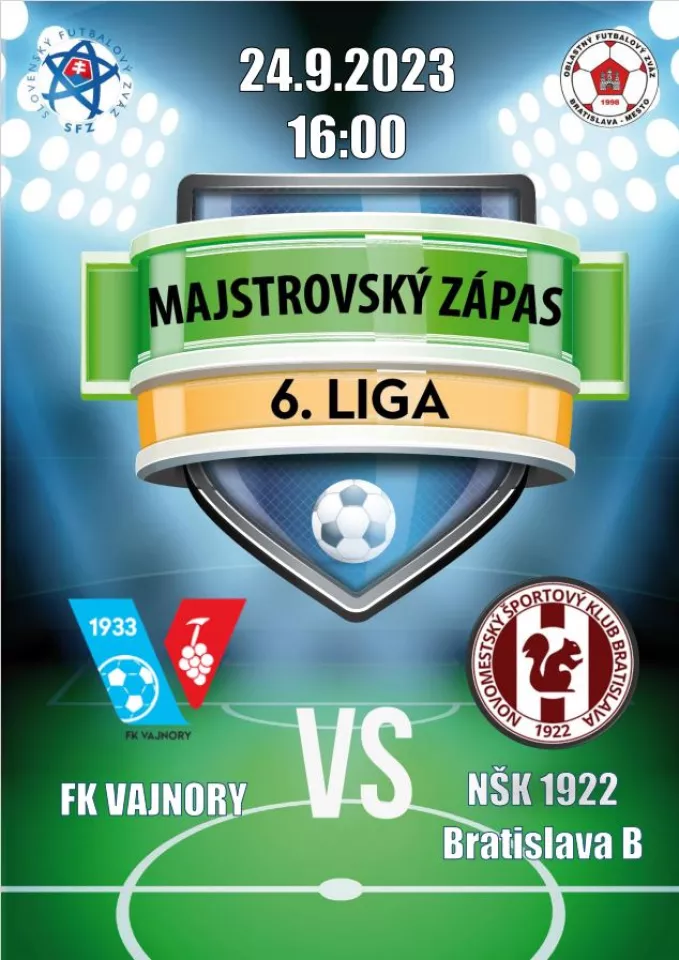  Futbalový zápas FK Vajnory vs. NŠK 1922 Bratislava