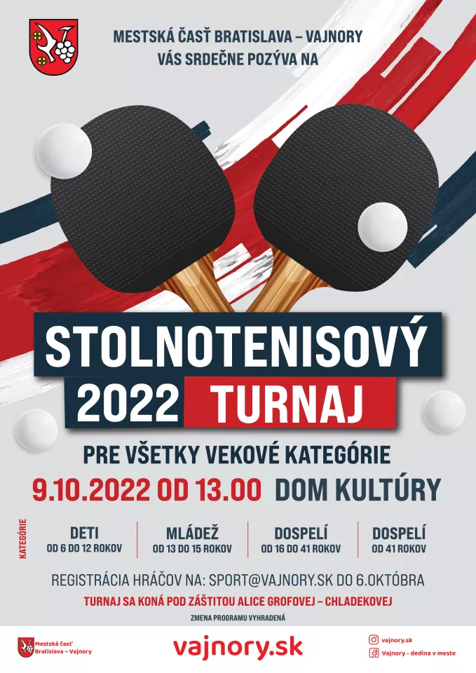 Stolnotenisový turnaj 2022