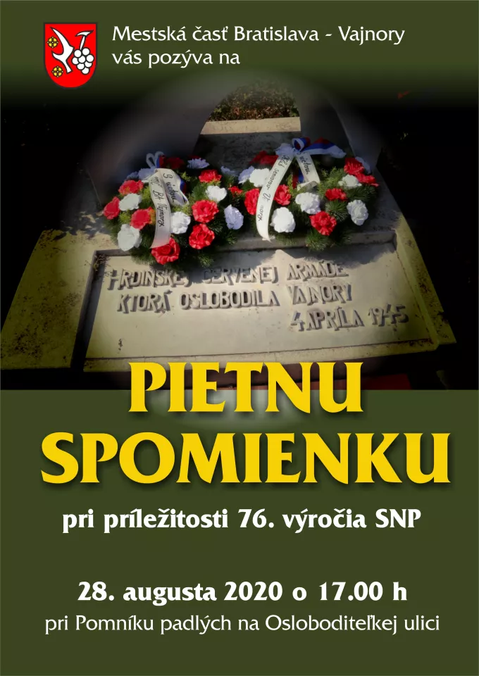 Pietna spomienka pri príležitosti 76. výročia SNP 28. augusta 2020