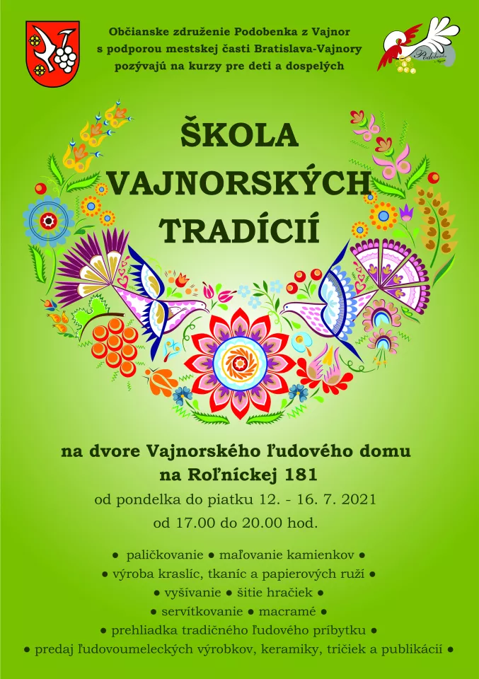 Škola vajnorských tradícií 12. - 16. júla 2021